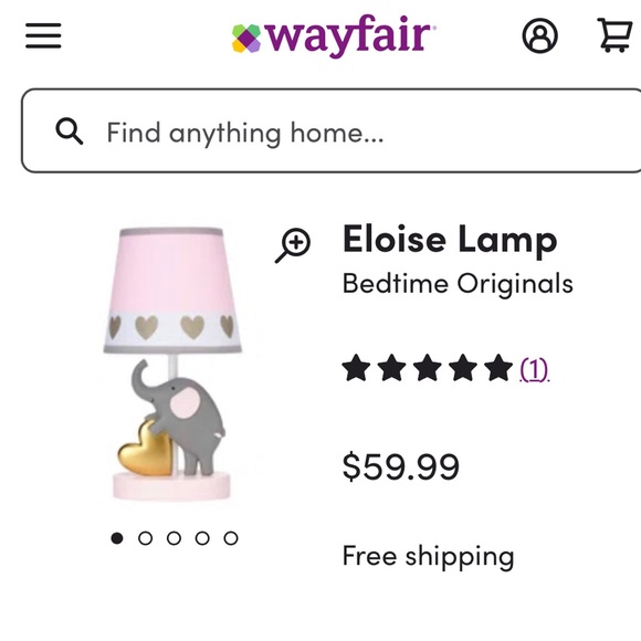 ⭐️Eloise Elephant Lamp by bedtime originals NWOB - Picture 7 of 7